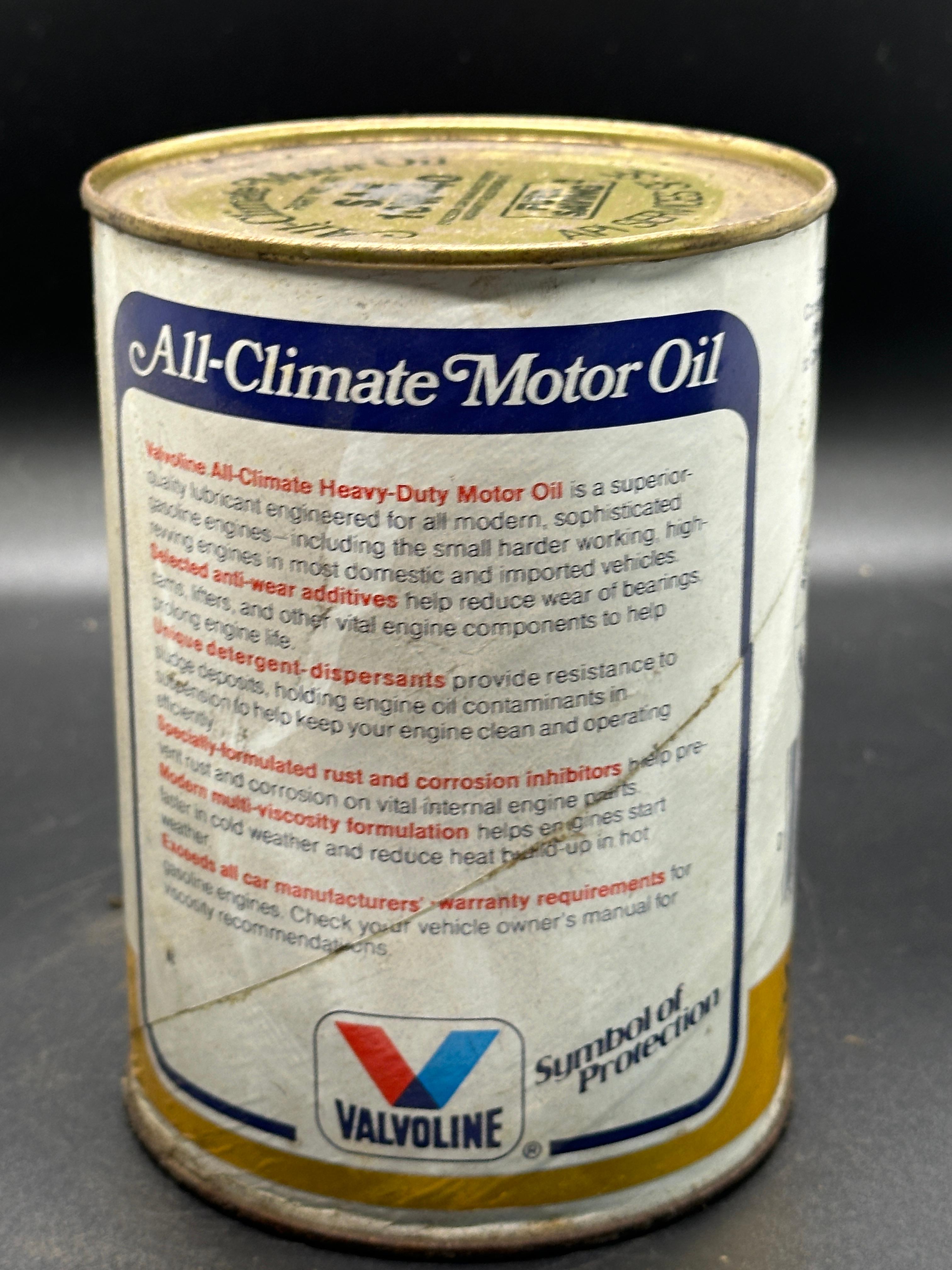 Valvoline All-Climate Motor Oil Can 1 Quart Full Can