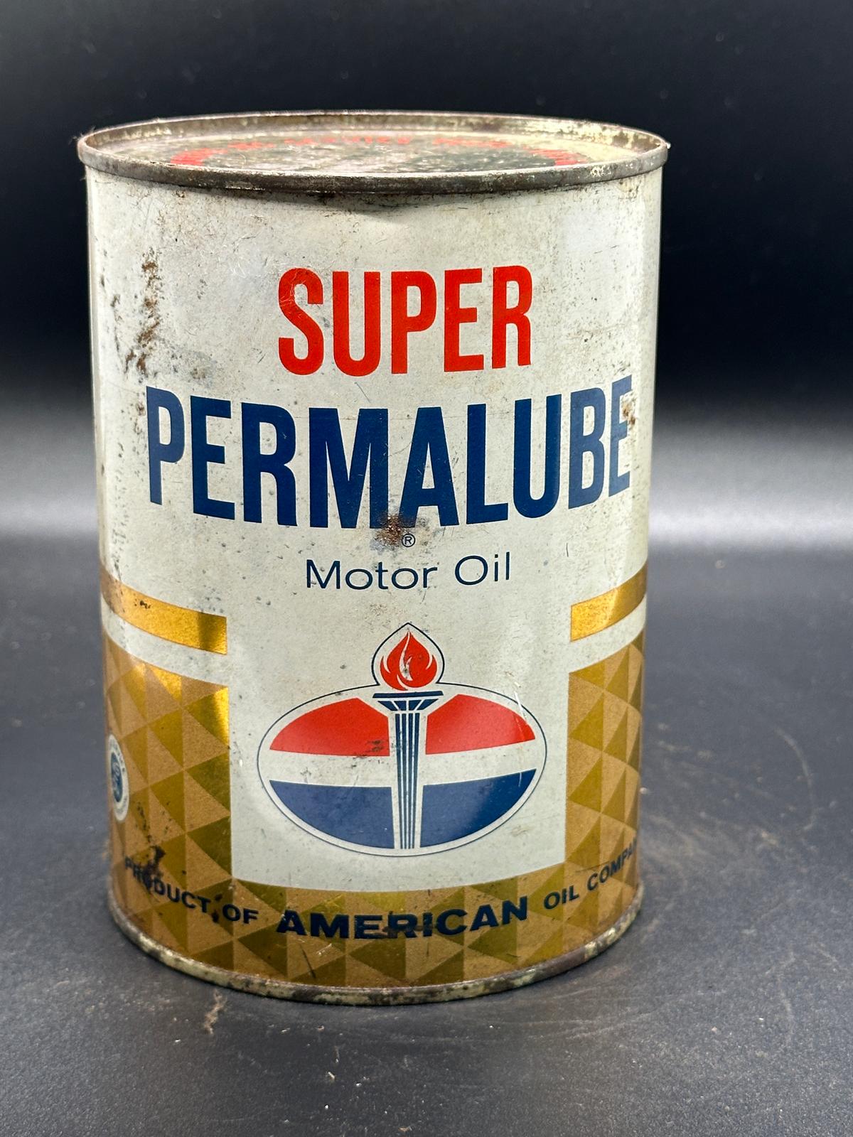 American Standard Super Permalube Motor Oil 1 Quart Full Can