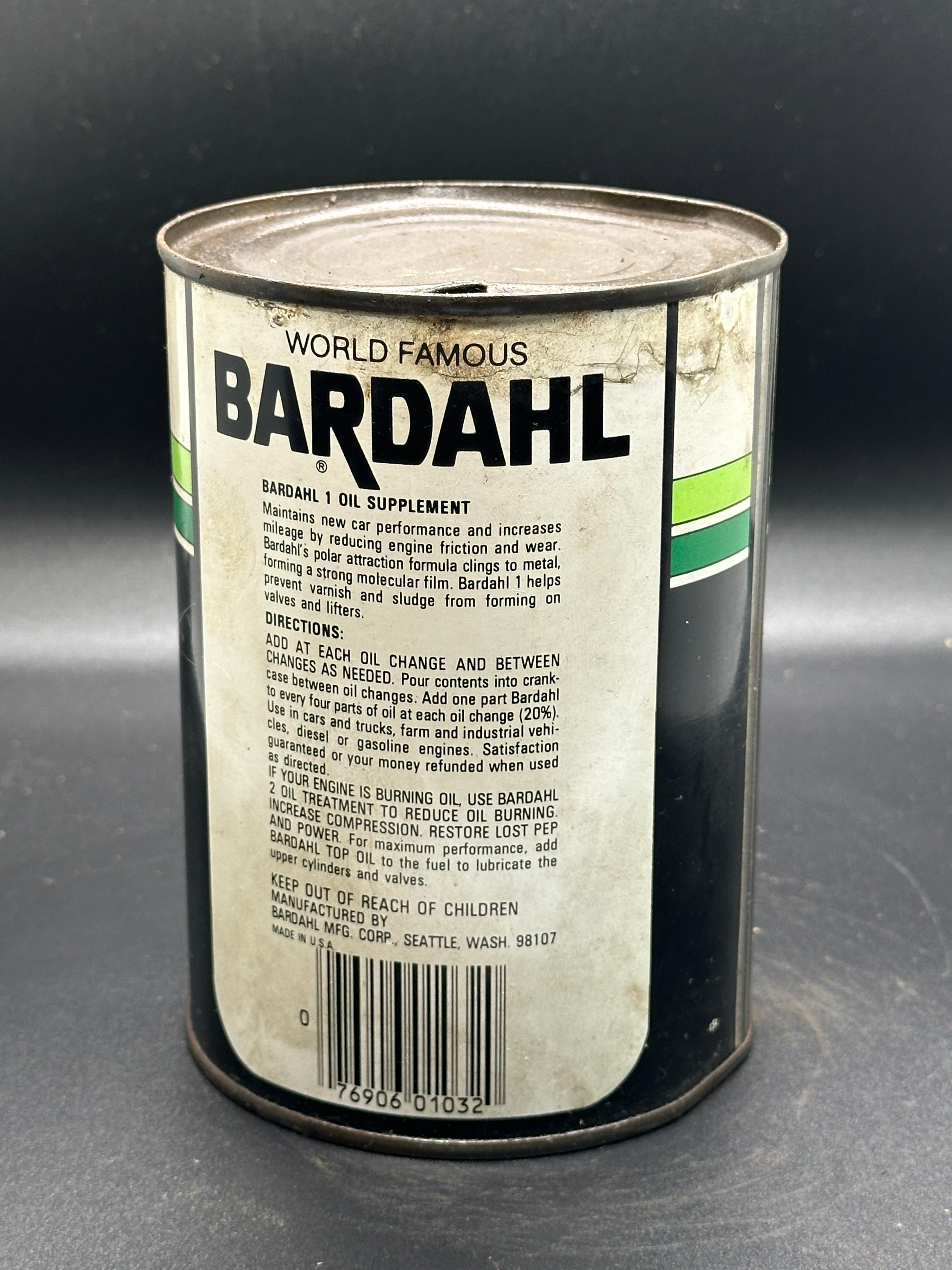 Bardahl Oil Supplement Can 1 Quart Empty