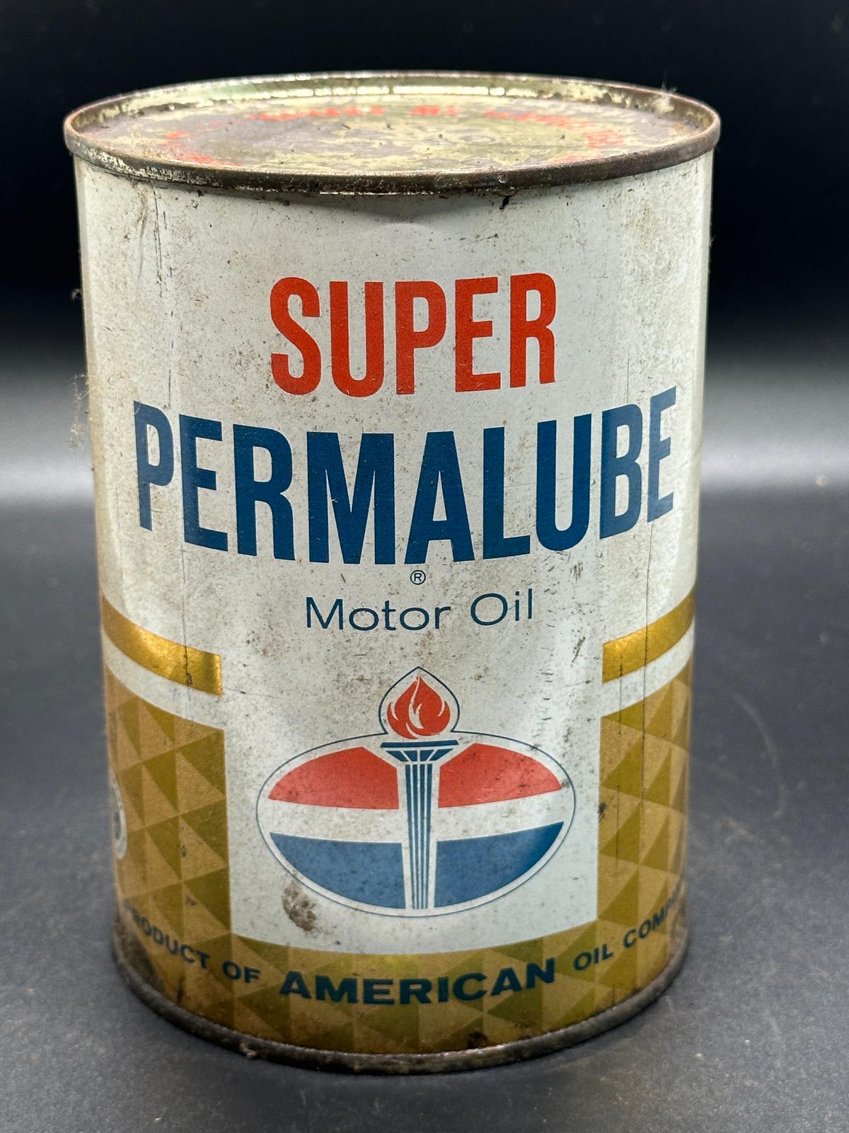 American Standard Super Permalube Motor Oil 1 Quart Full Can