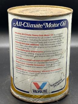 Valvoline All-Climate Motor Oil Can 1 Quart Full Can