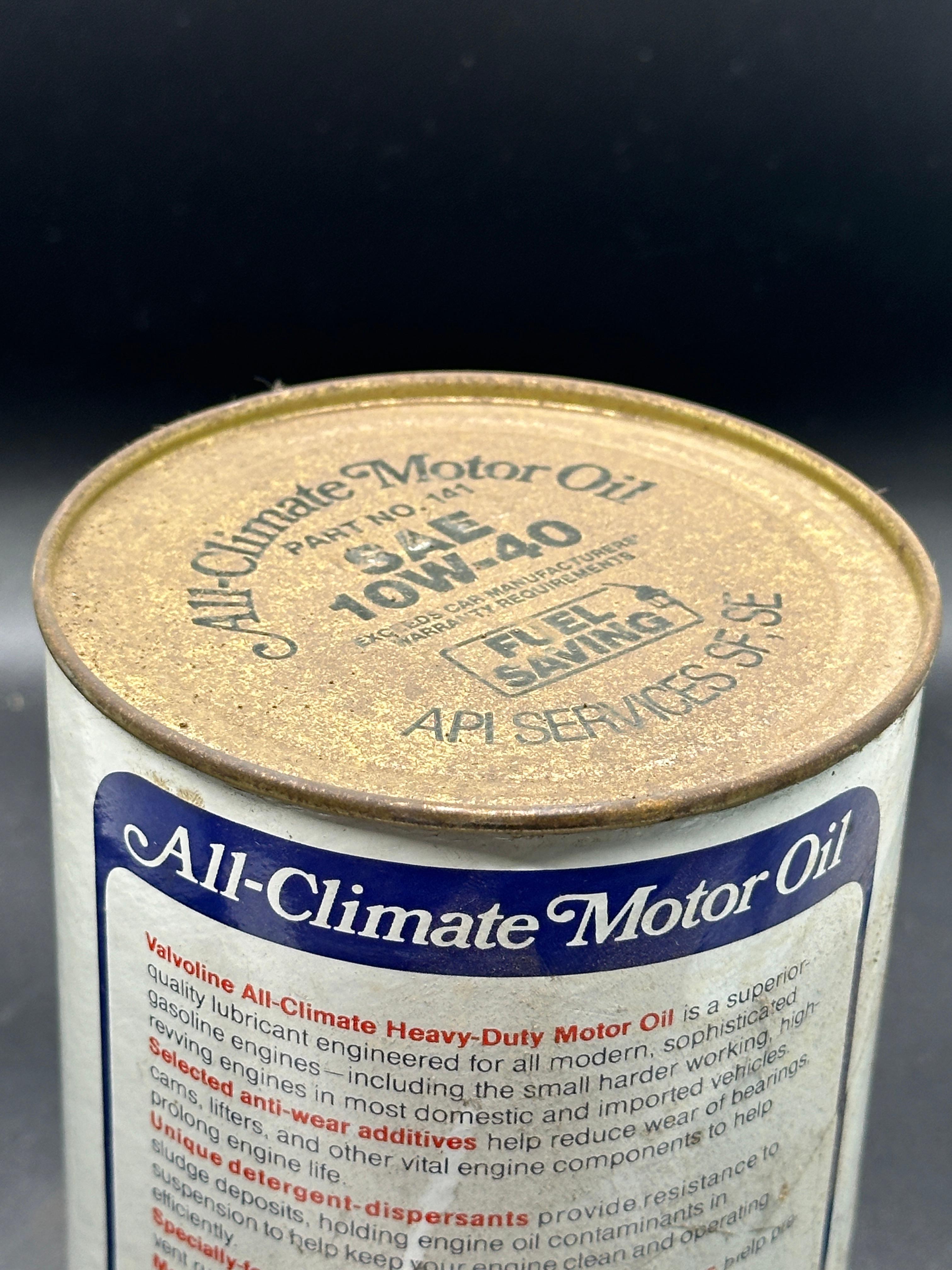 Valvoline All-Climate Motor Oil Can 1 Quart Full Can