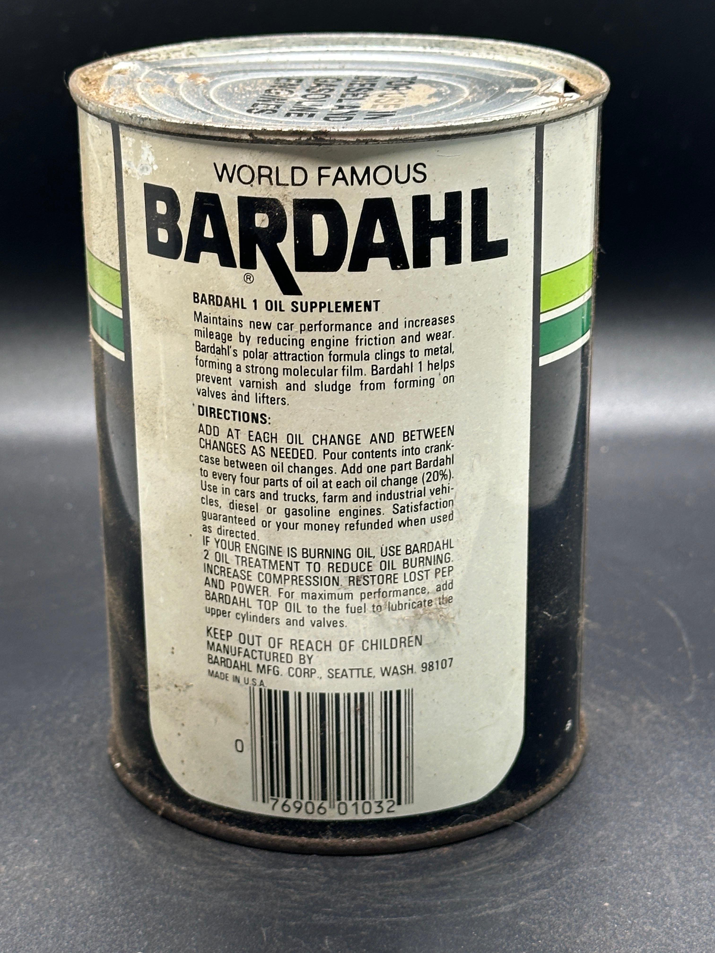 Bardahl Oil Supplement Can 1 Quart Empty