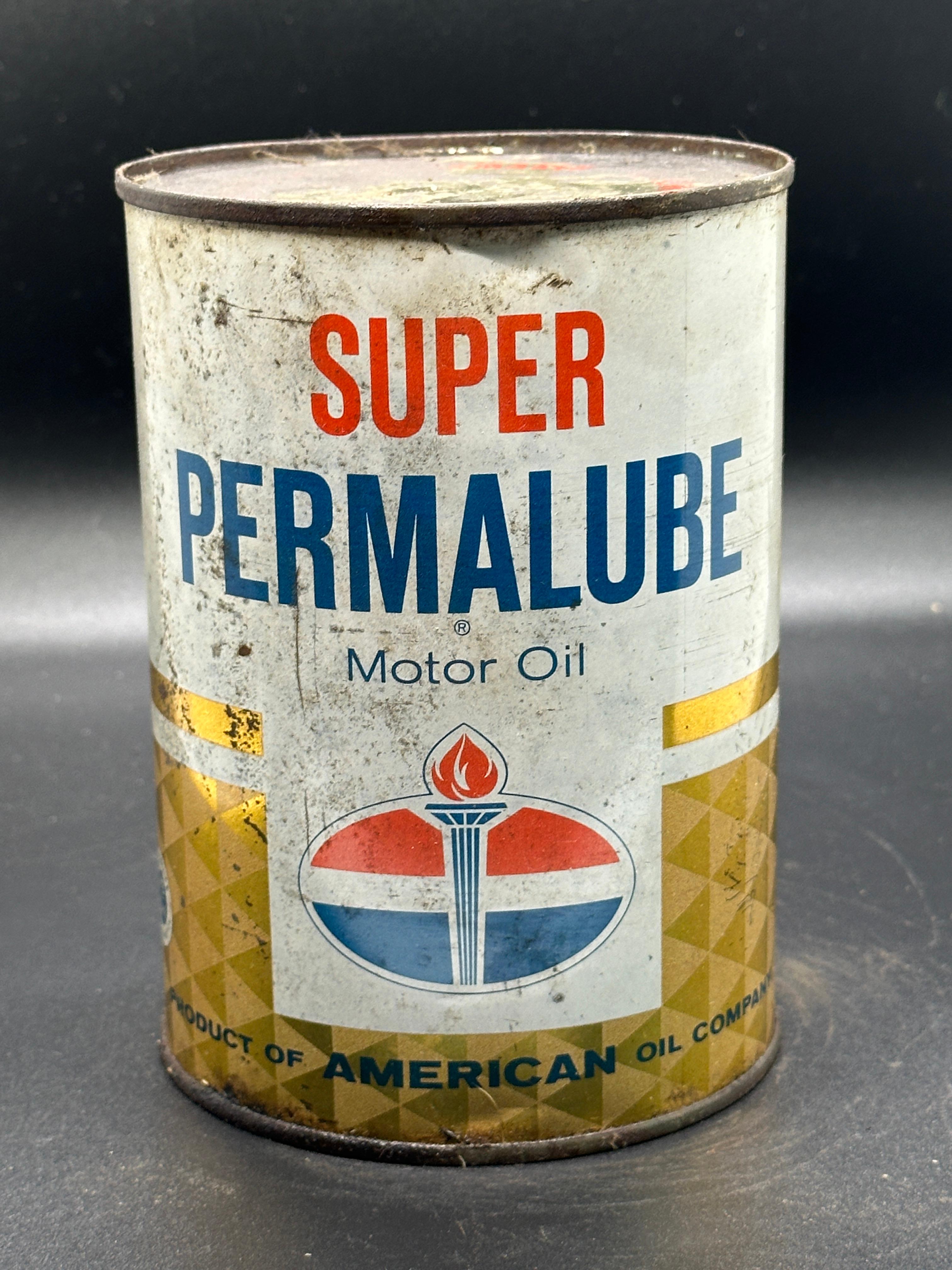 American Standard Super Permalube Motor Oil 1 Quart Full Can