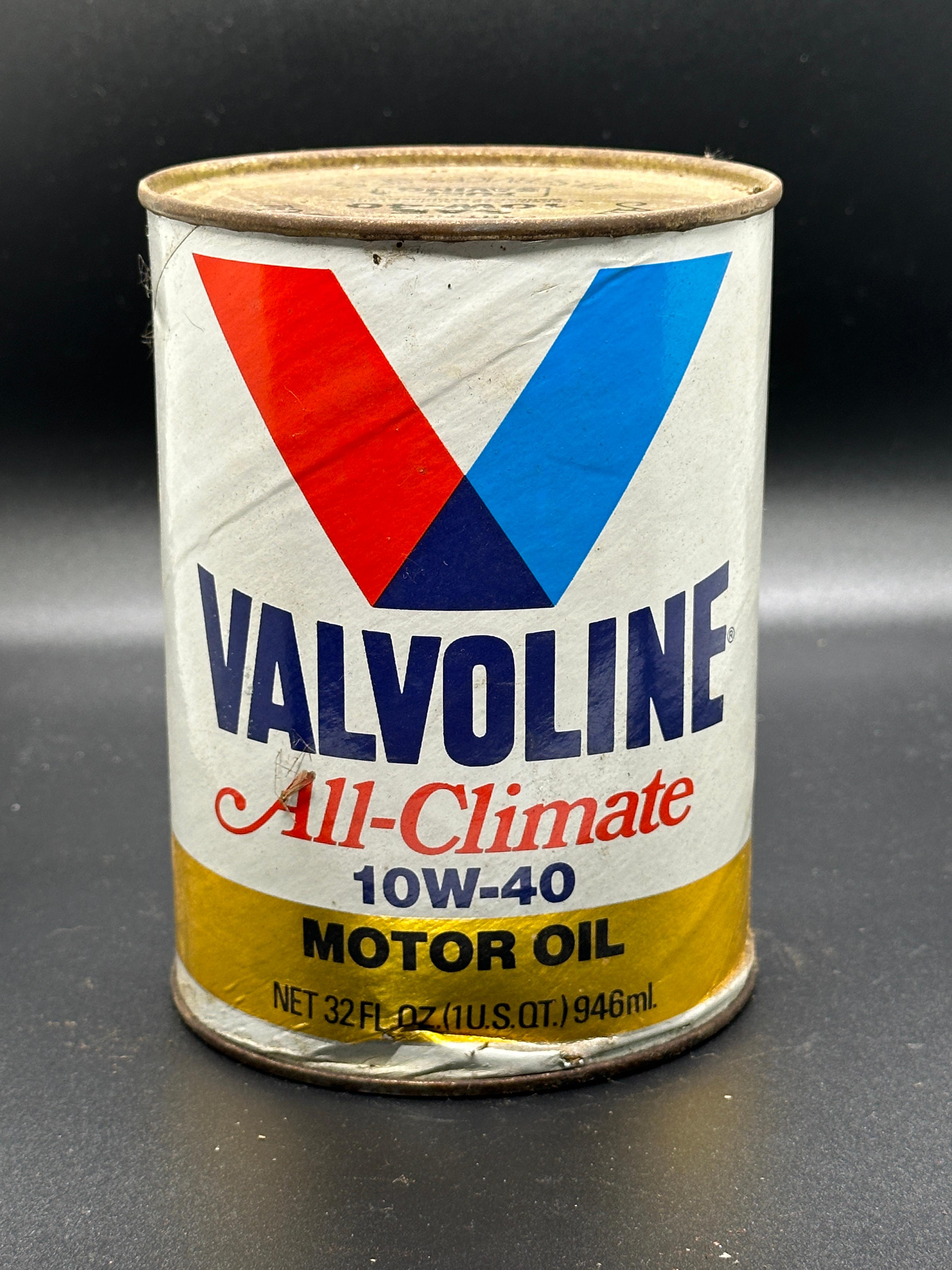 Valvoline All-Climate Motor Oil Can 1 Quart Full Can