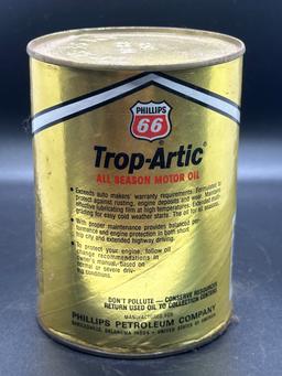 Phillips 66 Trop-Arctic All Season Motor Oil Can 1 Quart Empty Can