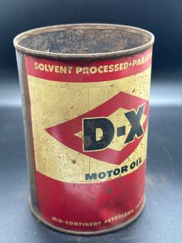 D-X Motor Oil 1 Quart Empty Can