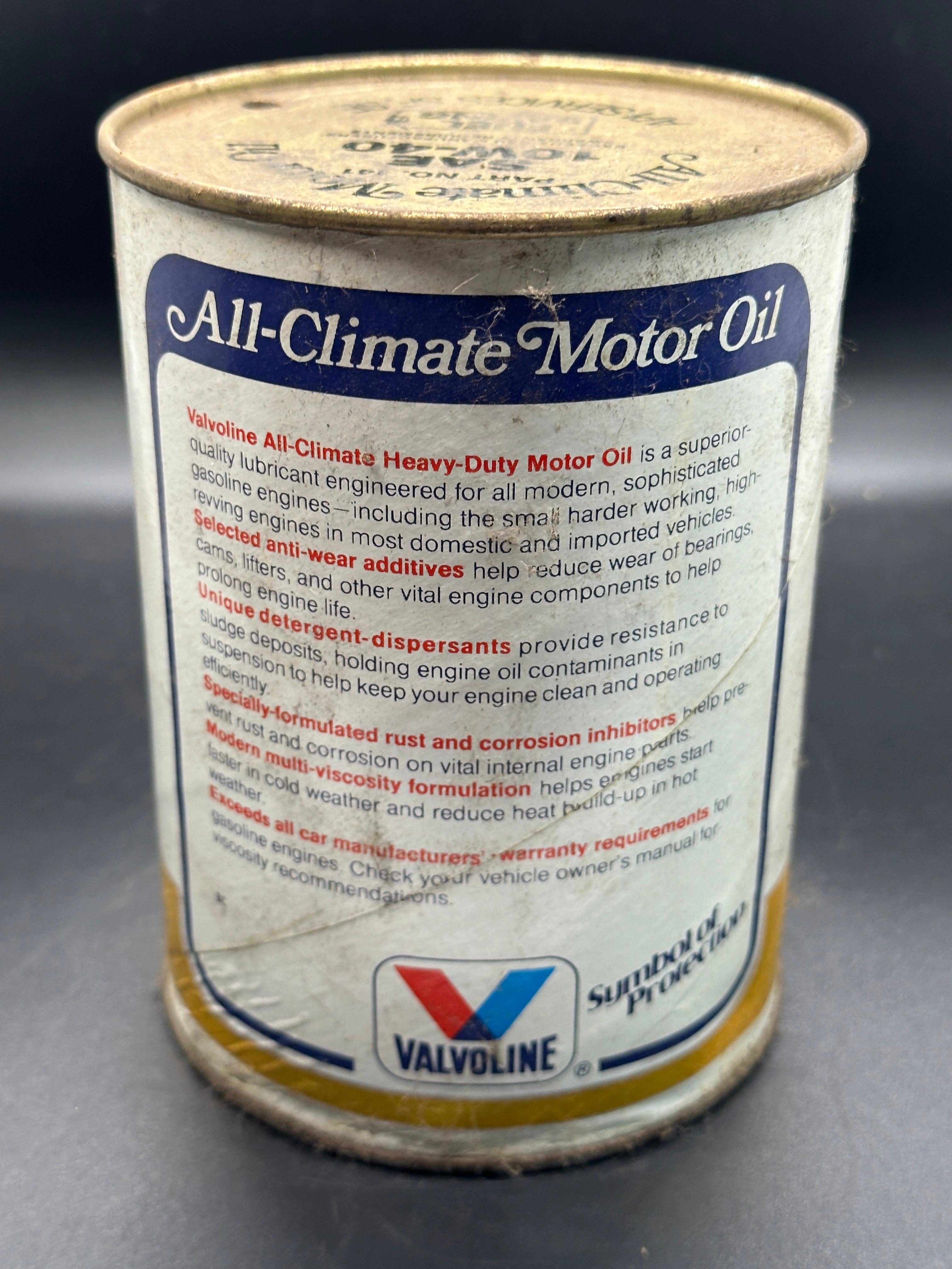 Valvoline All-Climate Motor Oil Can 1 Quart Empty Can