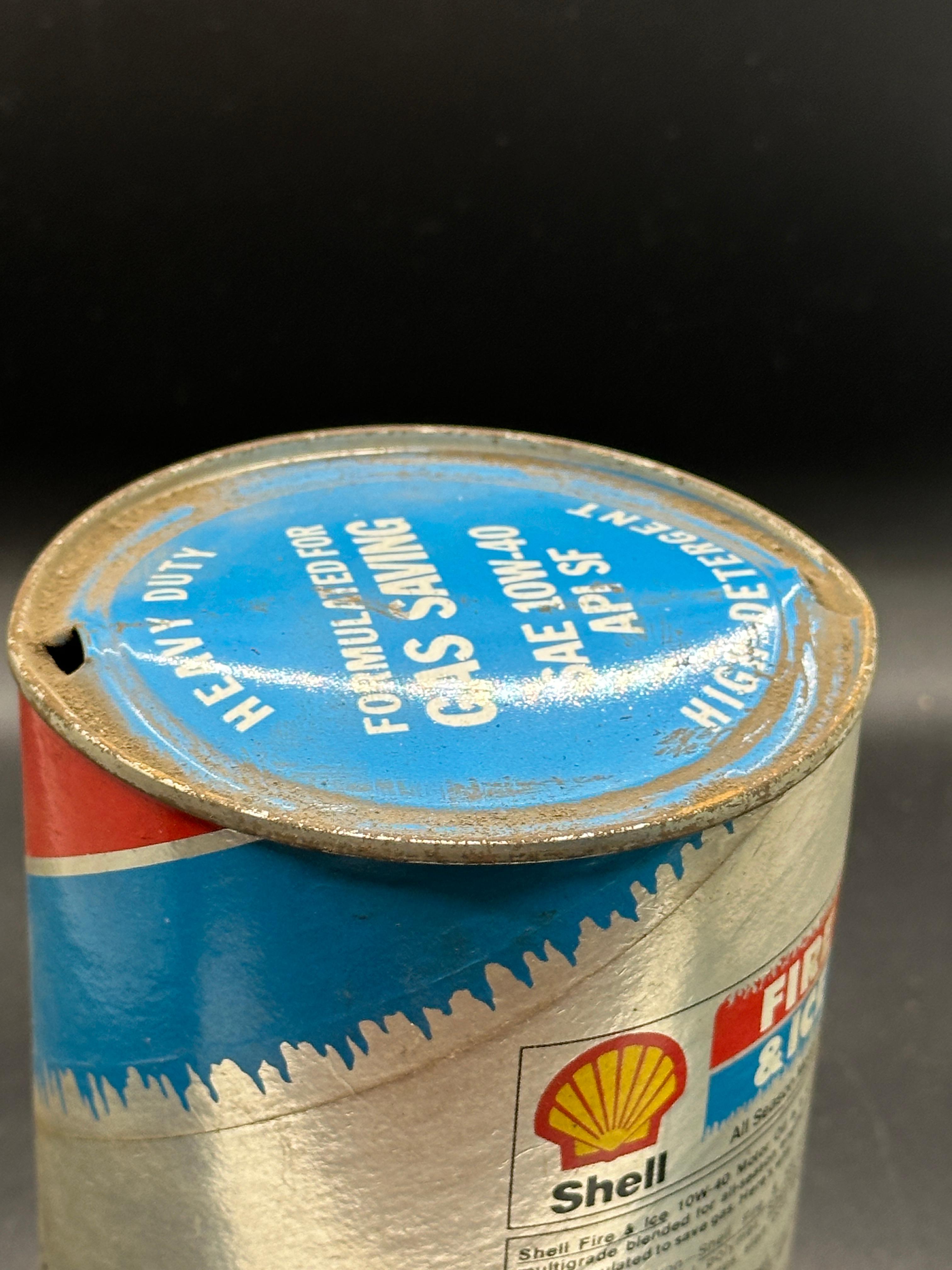Shell Fire and Ice 10W-40 All Season Motor Oil Can 1 Quart Empty