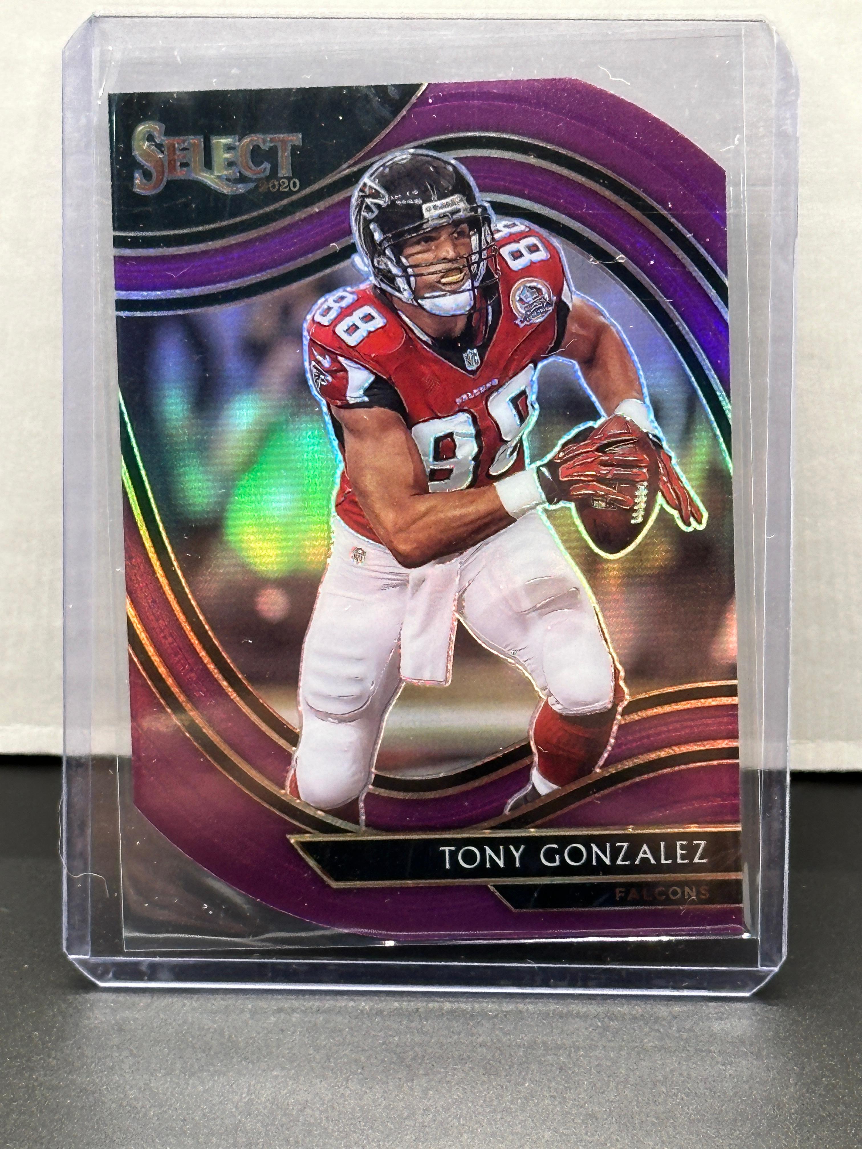 Tony Gonzalez 2020 Panini Select Purple Prizm Field Level Die Cut #334