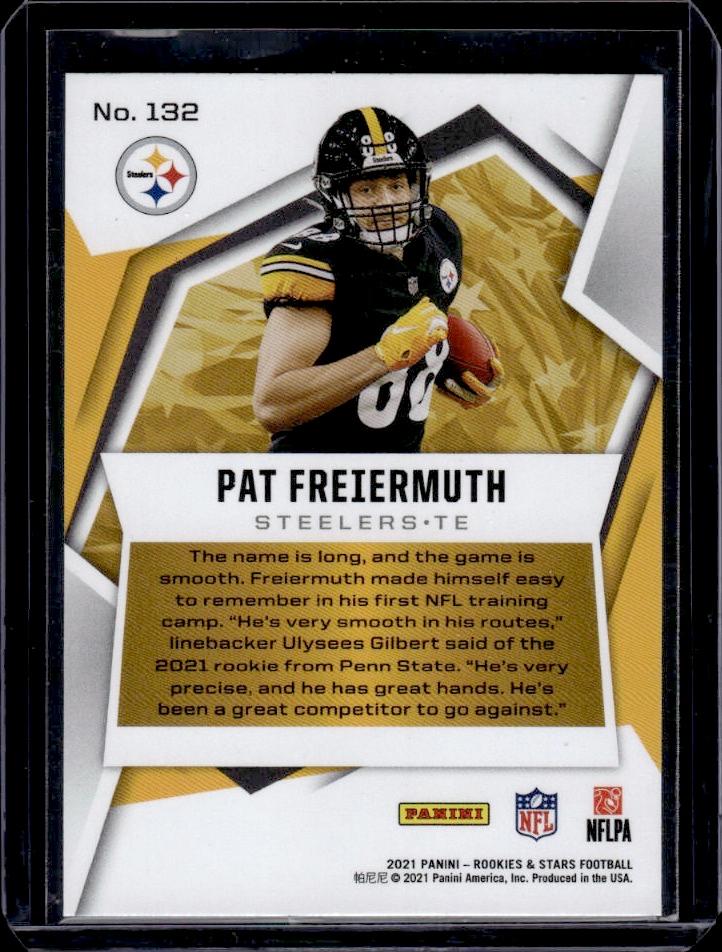 Pat Freiermuth 2021 Panini Rookies and Stars Green Foil Rookie RC #132