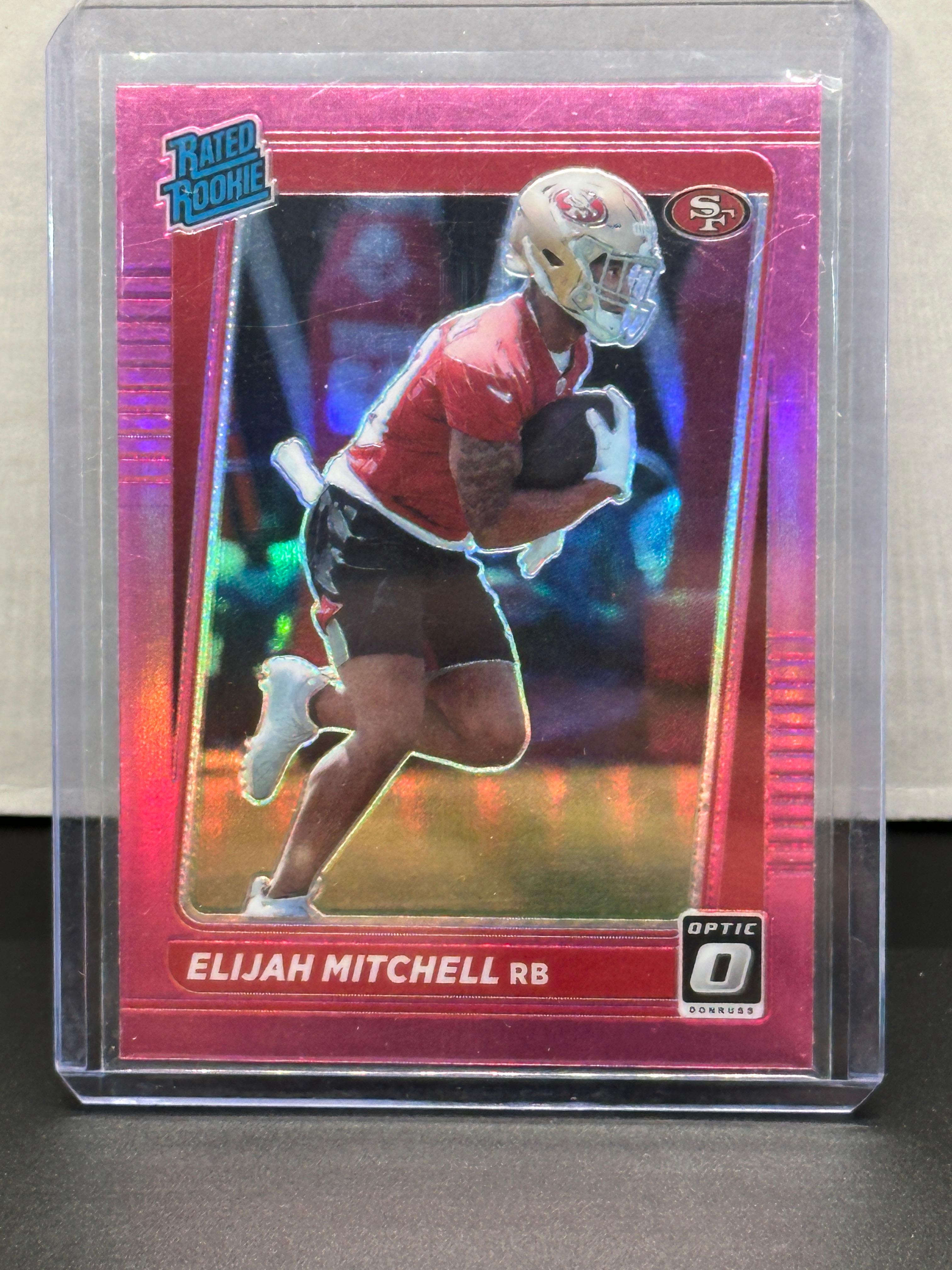 Elijah Mitchell 2021 Panini Donruss Pink Prizm Preview Rated Rookie RC #P-312