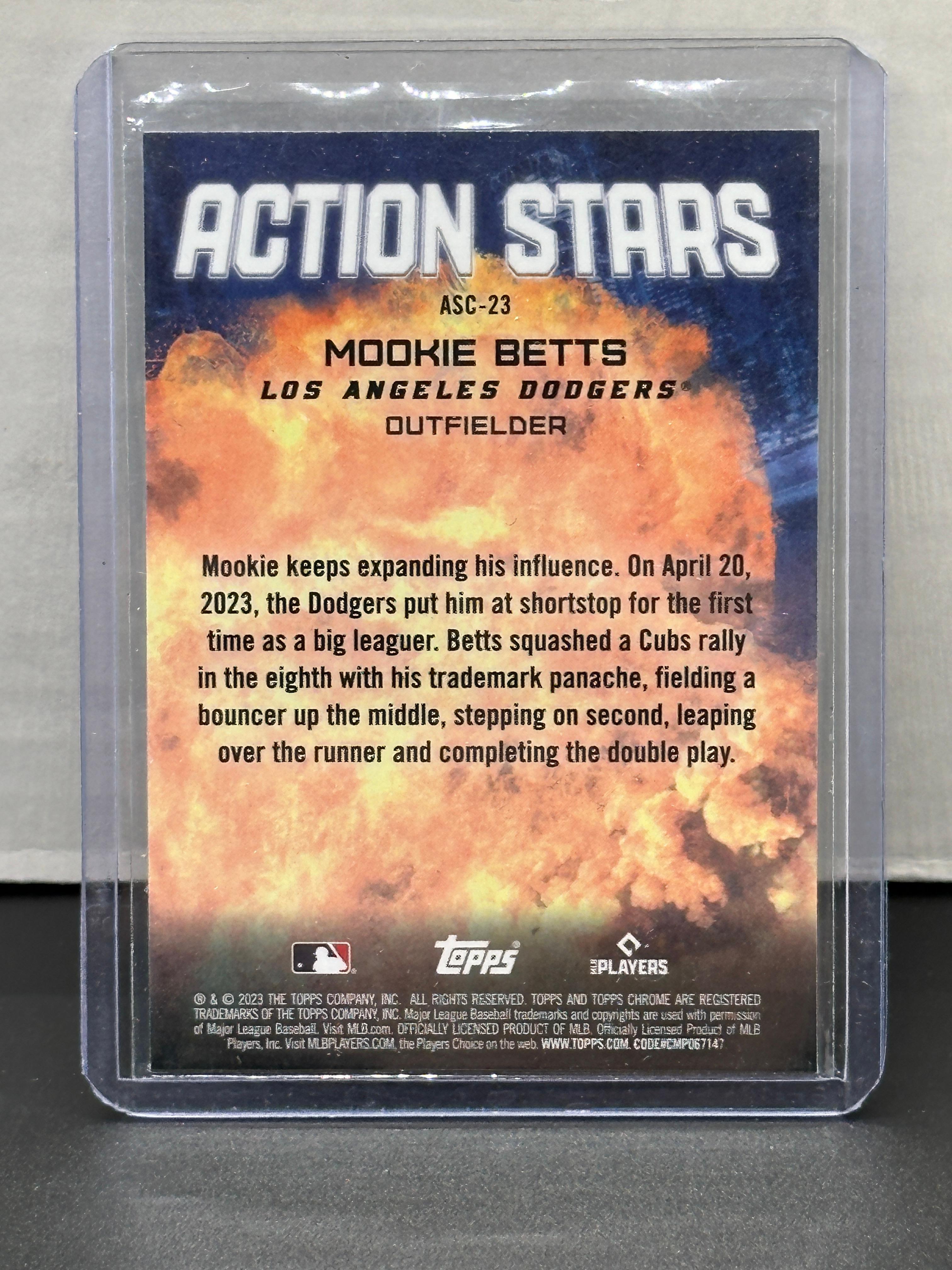 Mookie Betts 2023 Topps Chrome Action Stars Refractor Insert #ASC-23