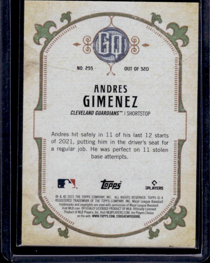 Andres Gimenez 2022 Topps Gypsey Queen No Name on Front Variation #293
