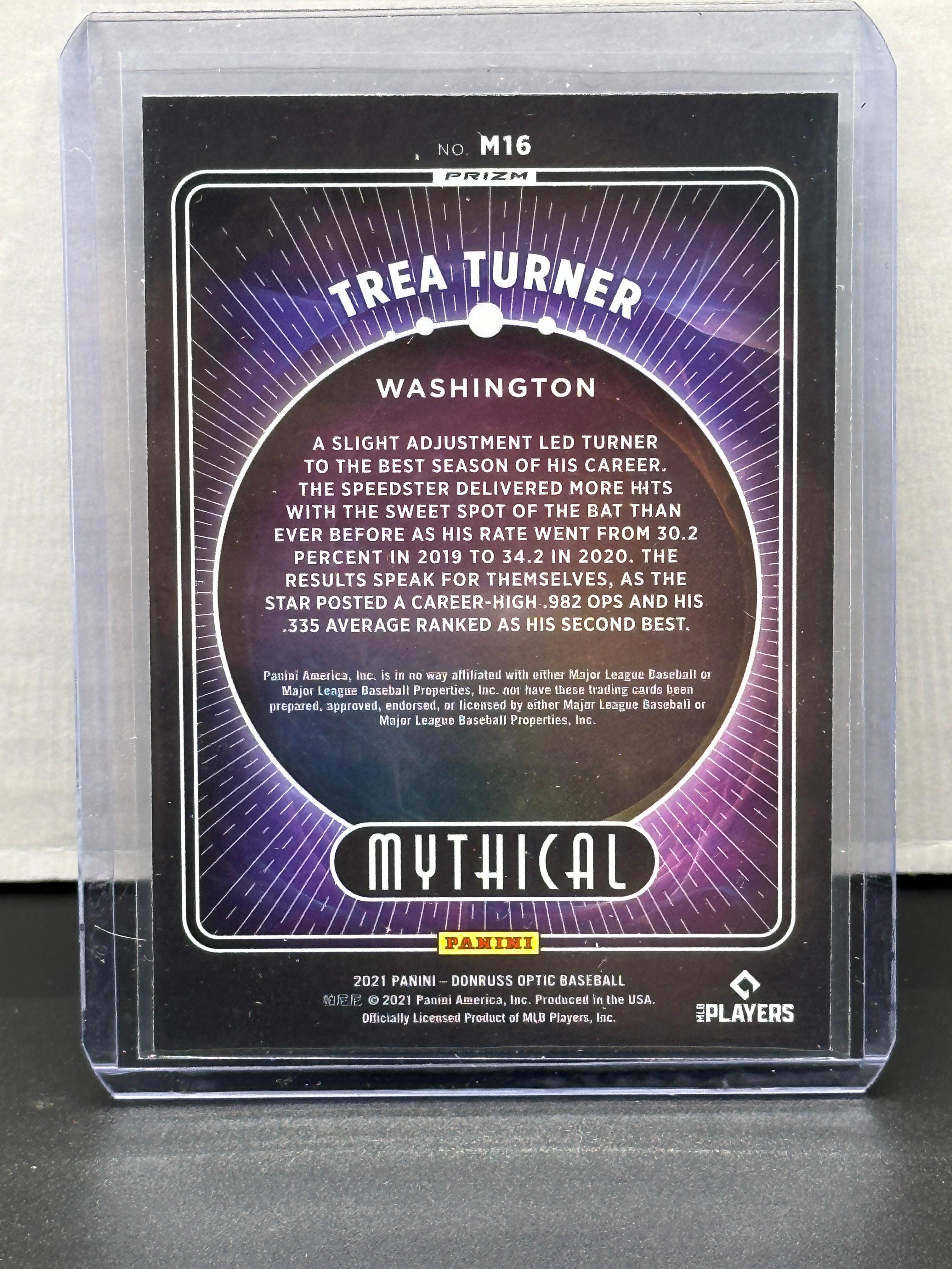 Trea Turner 2021 Panini Donruss Optic Mythical Silver Prizm Insert #M16