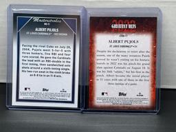 Albert Pujols Lot of 2 Card - Topps Masterstokes Insert and Greatest Hits Insert