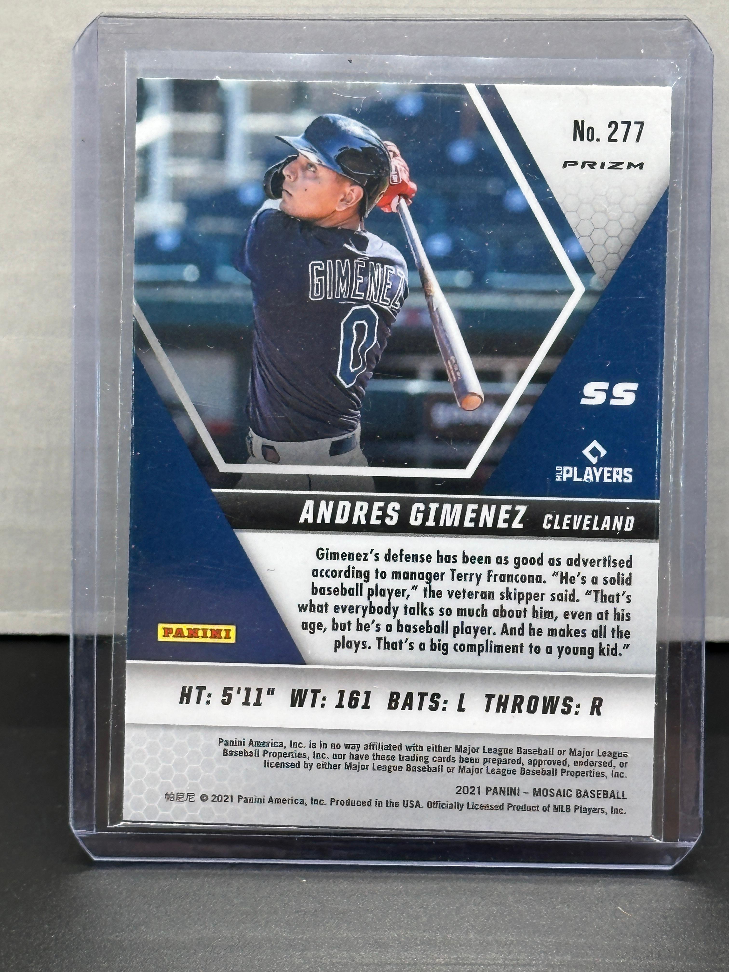 Andres Gimenez 2021 Panini Mosaic Blue Mosaic Prizm Rookie RC #277