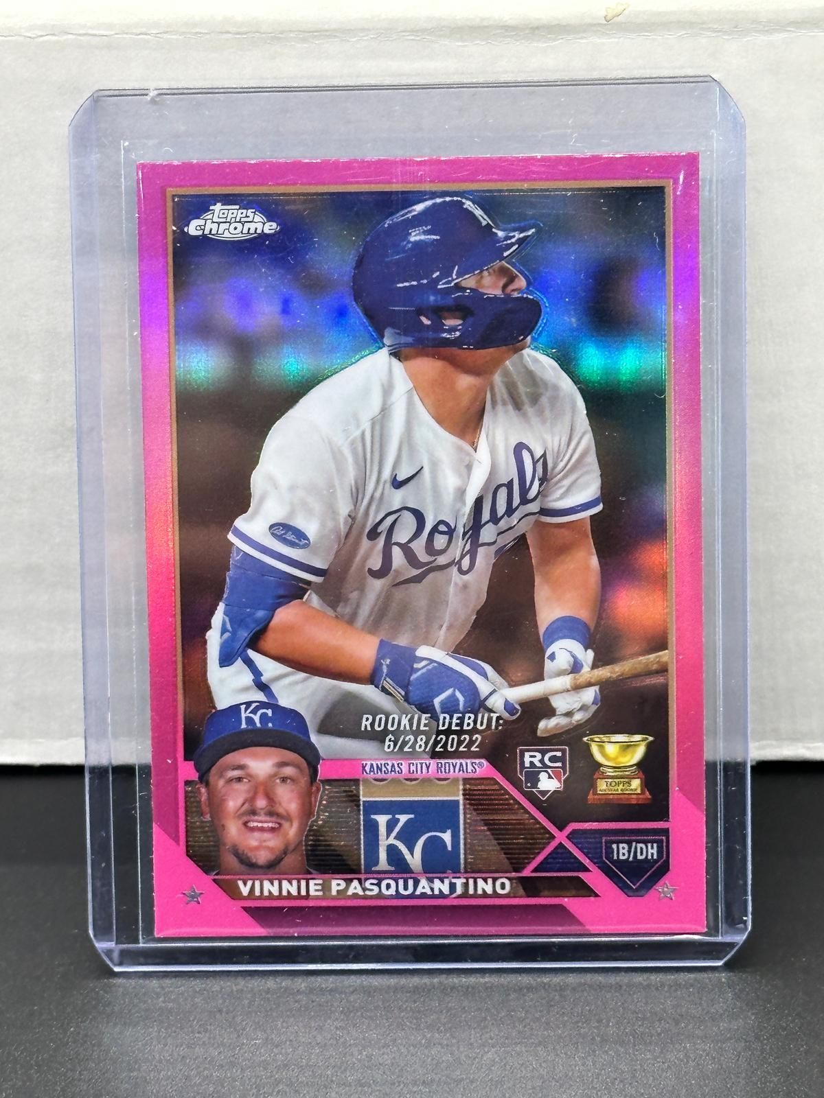 Vinnie Pasquantino 2023 Topps Chrome Rookie Debut RC Cup Pink Refractor #USC85