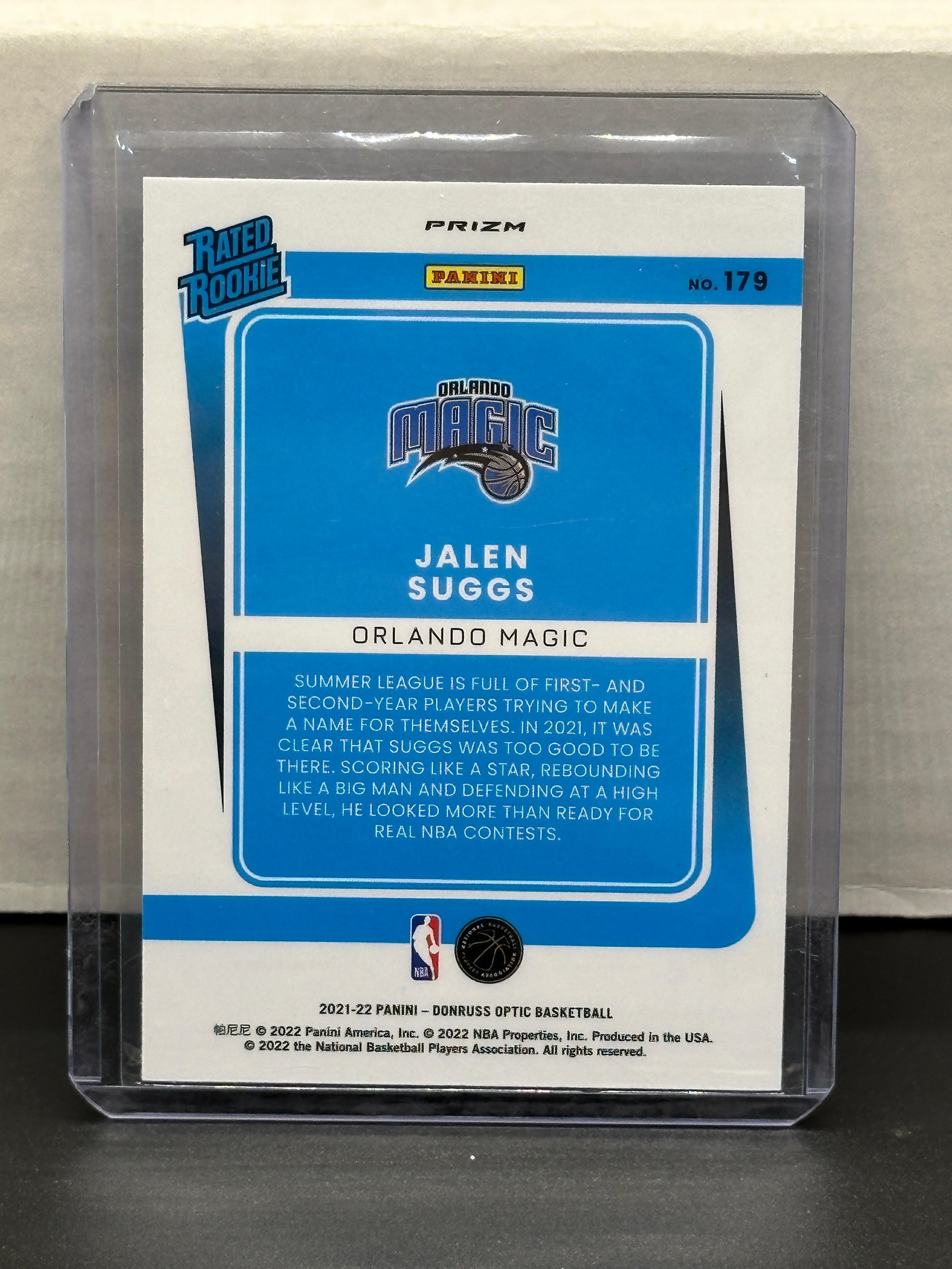 Jalen Suggs 2021-22 Panini Donruss Optic Purple Prizm Rated Rookie RC #179