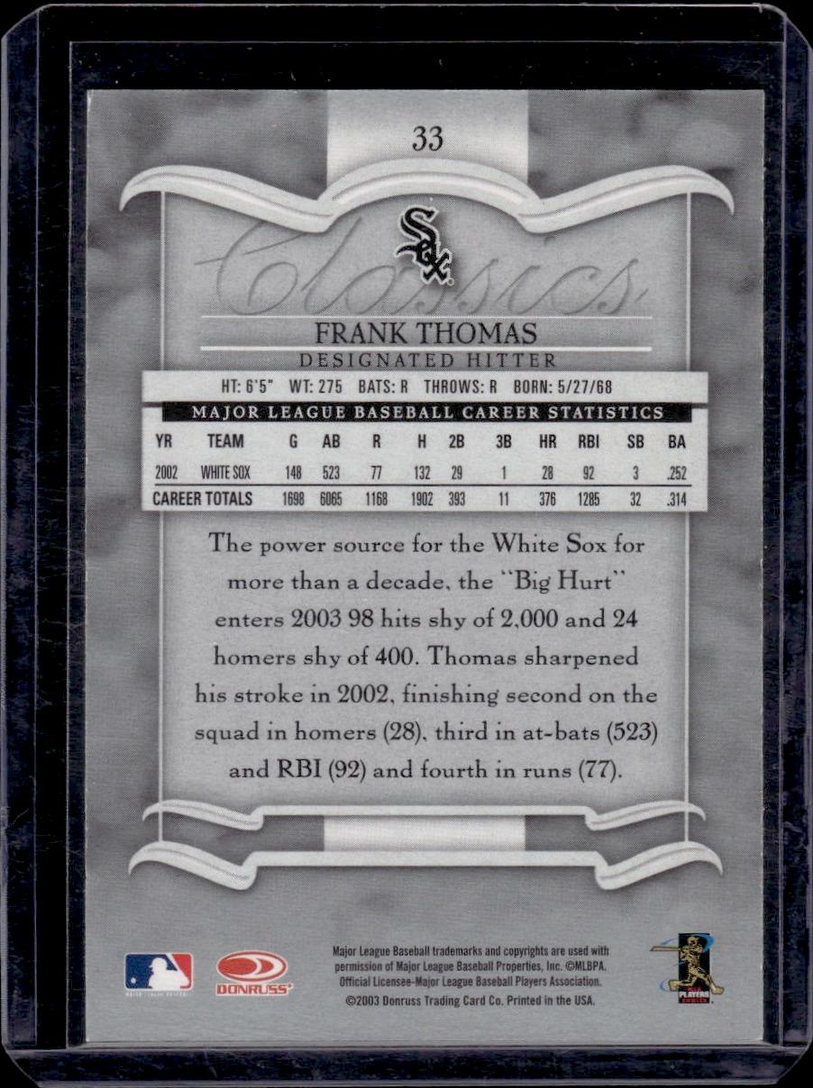 Frank Thomas 2003 Donruss Classics #33