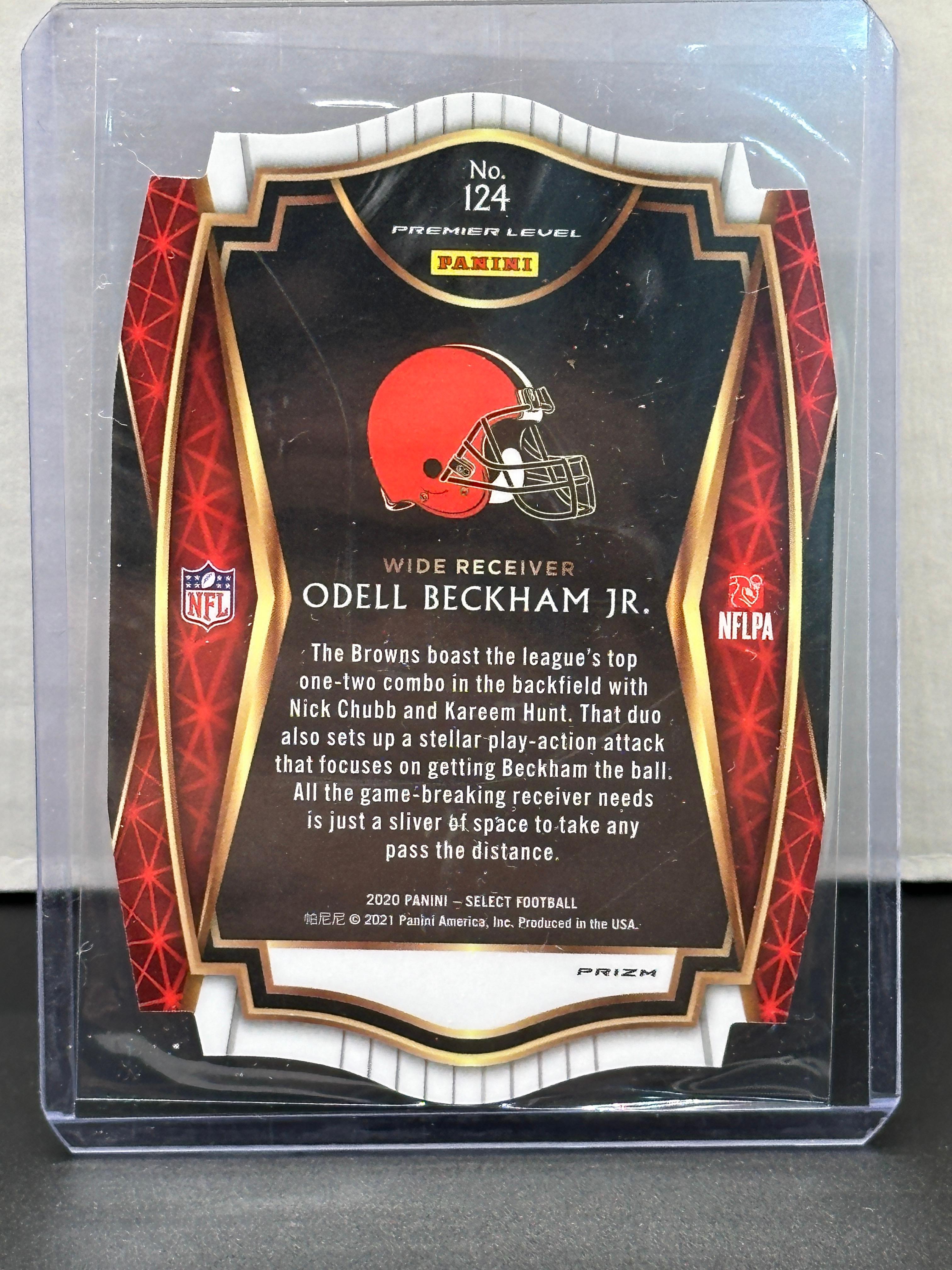 Odell Beckham Jr. 2020 Panini Select Purple Prizm Premier Level Die Cut #