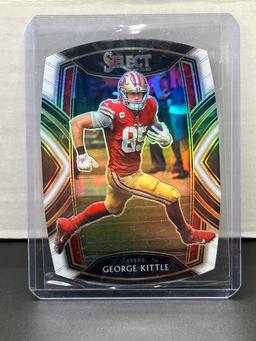 George Kittle 2020 Panini Select White Red Black Prizm Club Level Die Cut #206