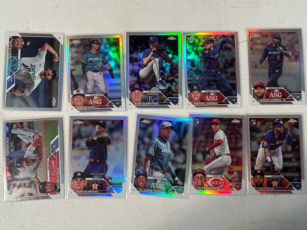 2023 Topps Chrome Lot of 10 Refractors - 3 Rookies