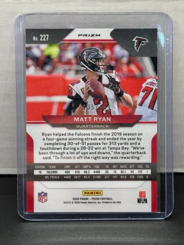 Matt Ryan 2020 Panini Prizm Red Wave Prizm (#135/149) Parallel #227