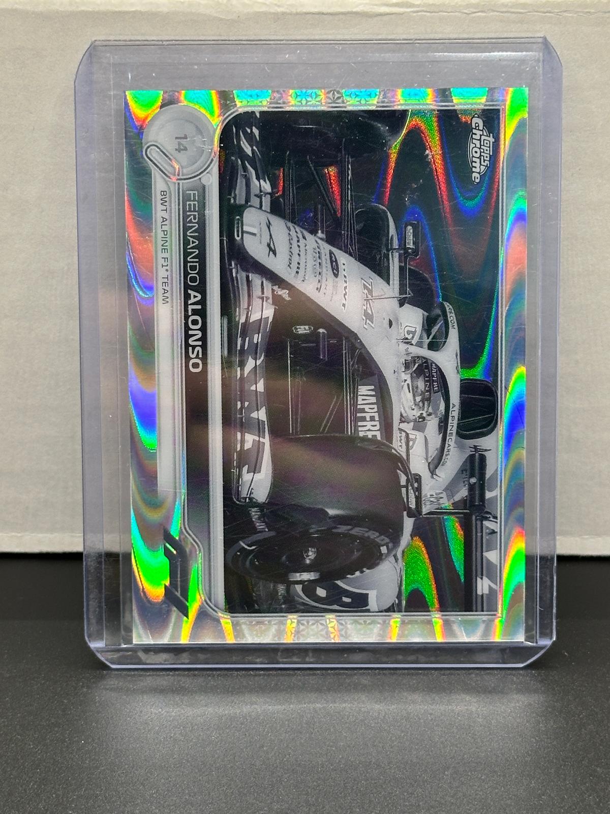 Fernando Alonso 2022 Topps Chrome Black and White Raywave Refractor #15