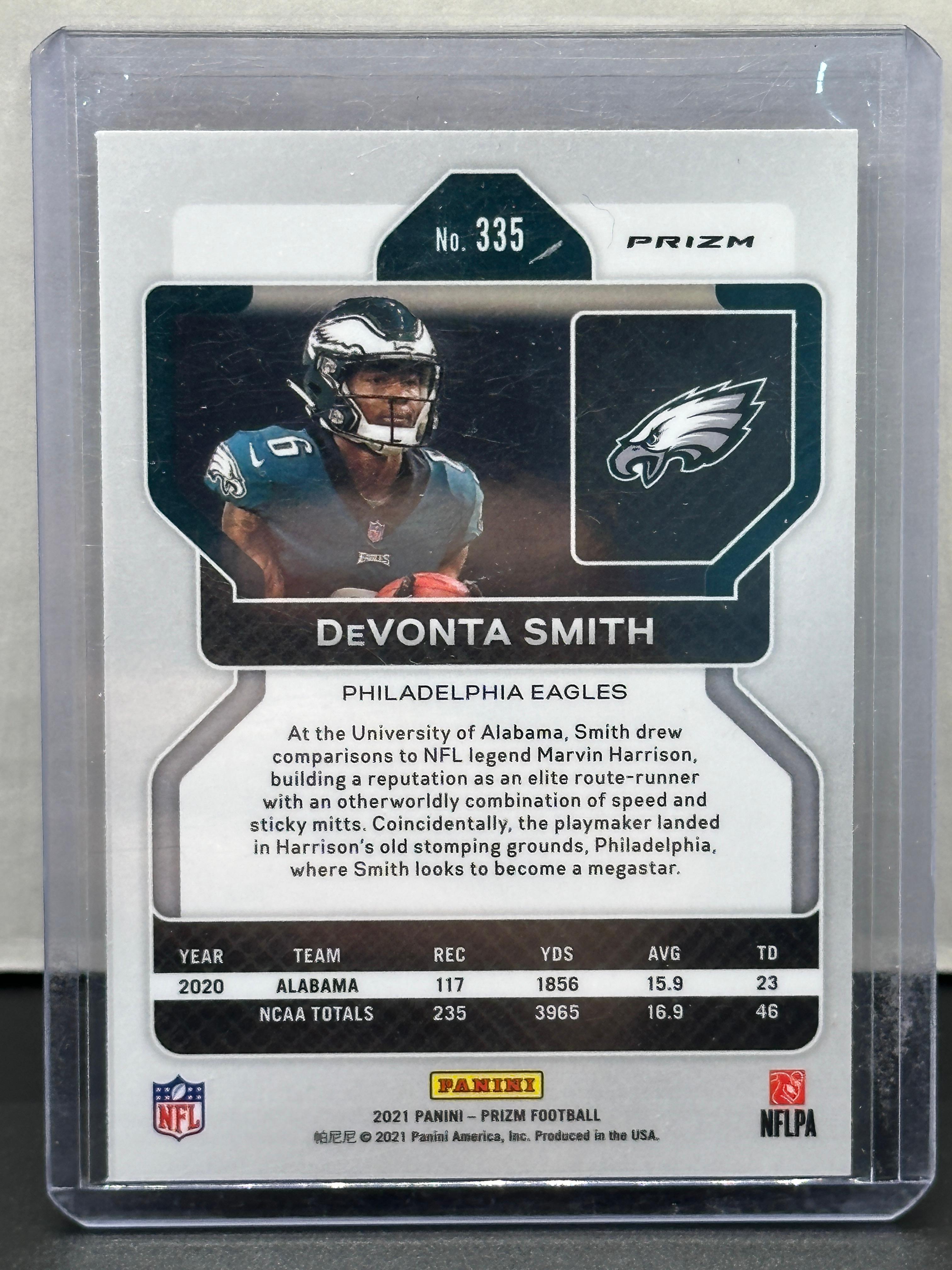 DeVonta Smith 2021 Panini Prizm Orange Lazer Prizm Rookie RC #335