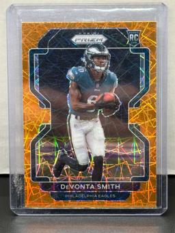 DeVonta Smith 2021 Panini Prizm Orange Lazer Prizm Rookie RC #335