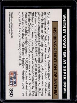 Whitney Houston NFL Newsreel 1991 Pro Set #350