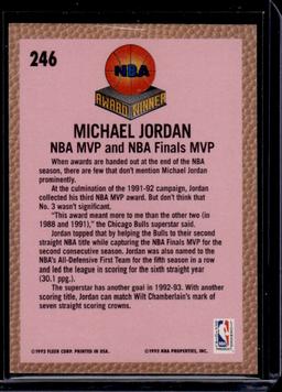 Michael Jordan 1992-93 Fleer NBA Award Winner #246