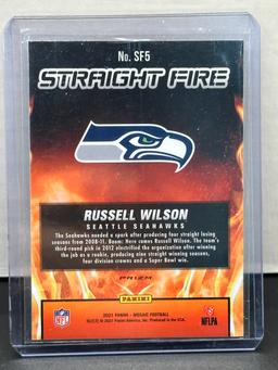 Russell Wilson 2021 Panini Mosaic Straight Fire Silver Prizm Insert #SF5