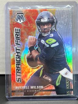 Russell Wilson 2021 Panini Mosaic Straight Fire Silver Prizm Insert #SF5