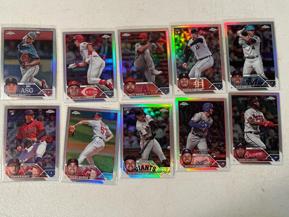 2023 Topps Chrome Refractor Lot of 10 - 3 Rookies
