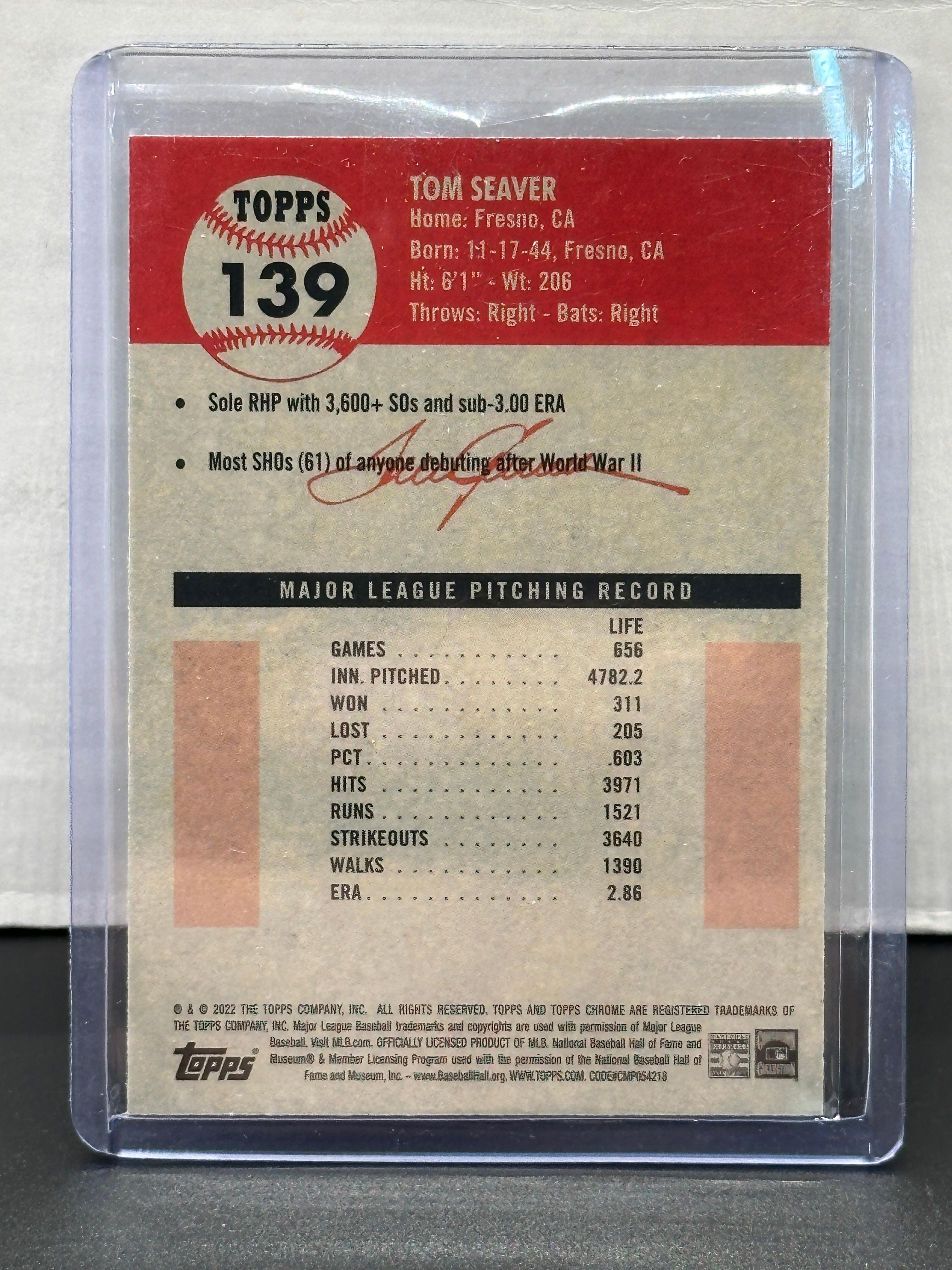 Tom Seaver 2022 Topps Chrome Platinum #139