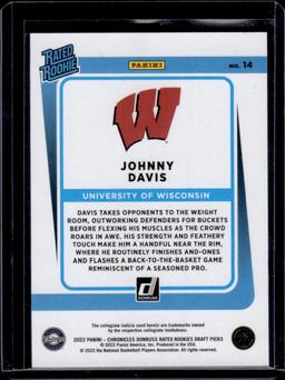 Johnny Davis 2022 Panini Chronicles Donruss Rated Rookies Draft Picks RC #14