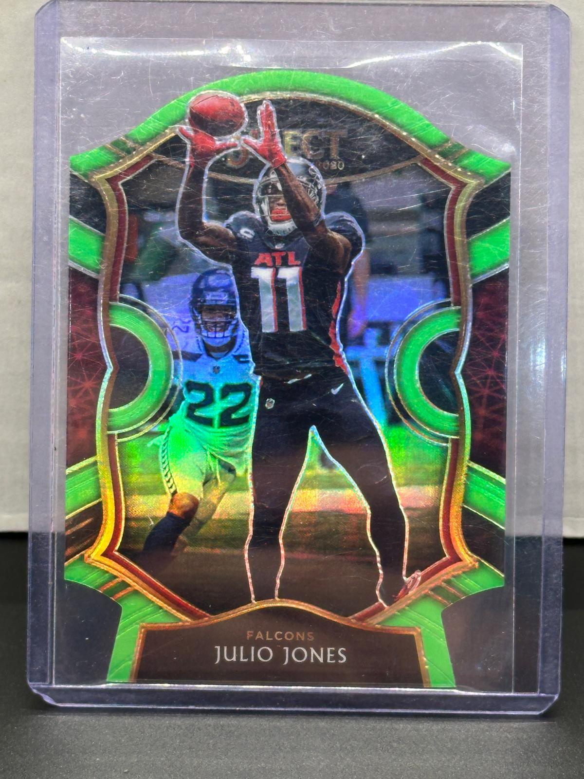 Julio Jones 2020 Panini Select Concourse Level Lime Prizm Die Cut #6