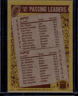 Joe Montana Ken O'Brien 1986 Topps Passing Leaders #225