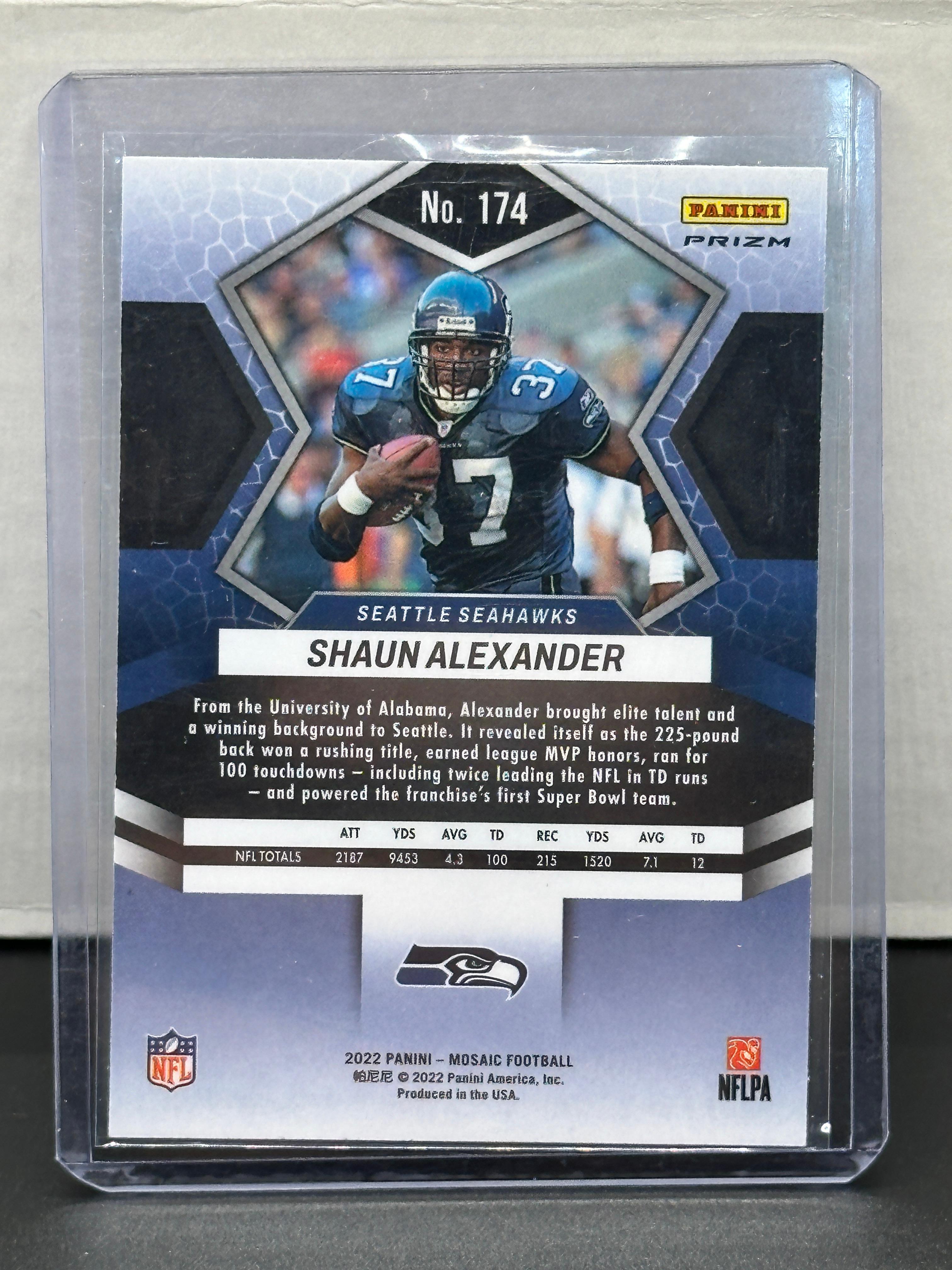 Shaun Alexander 2022 Panini Mosaic Green Mosaic Prizm #174