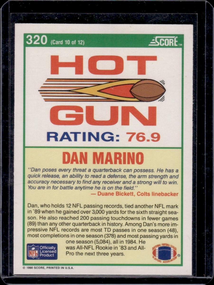 Dan Marino 1990 Score Hot Gun #320