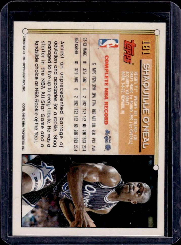 Shaquille O'Neal 1993 Topps #181