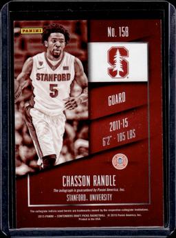Chasson Randle 2015 Panini Contenders Draft Picks Blue Foil Rookie RC Auto Parallel #158