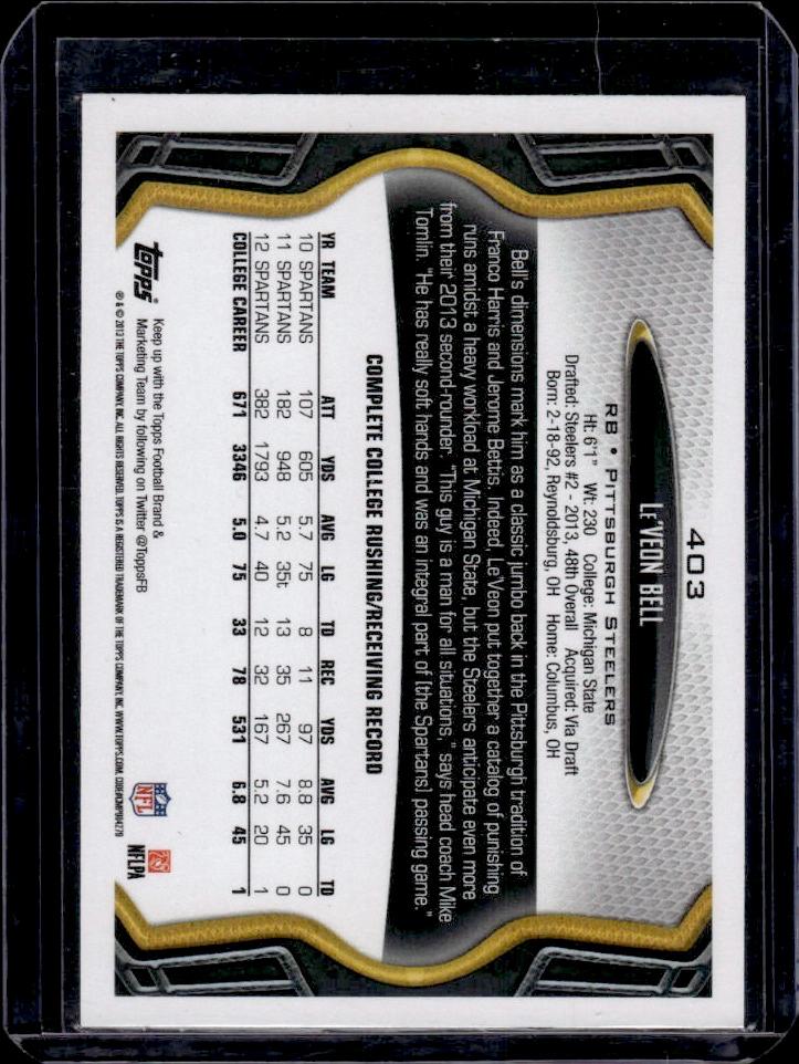 Le'Veon Bell 2013 Topps Rookie RC #403
