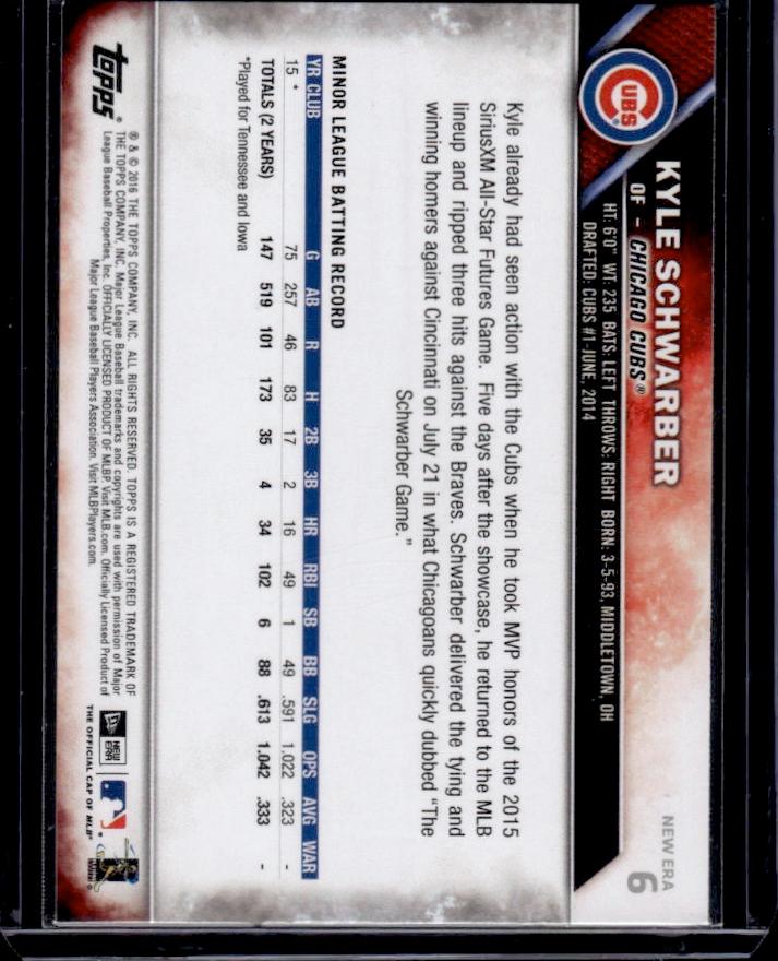 Kyle Schwarber 2016 Topps Rookie RC #6