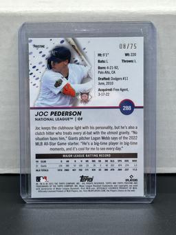 Joc Pederson 2023 Topps Pristine Blue (#8/75) Refractor #288