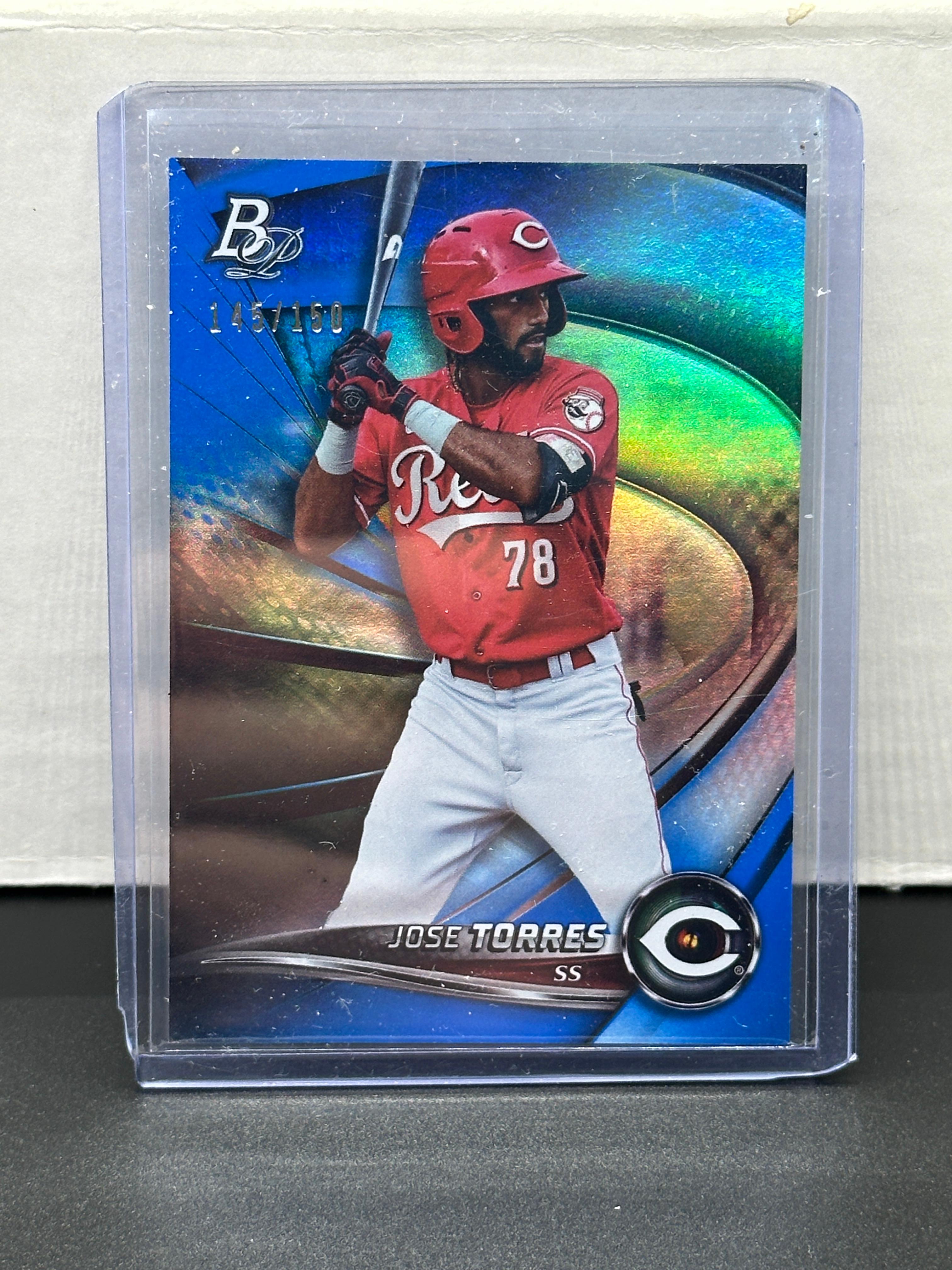 Jose Torres 2022 Bowman Platinum Top Prospects Blue (#145/150) Refractor #TOP-39