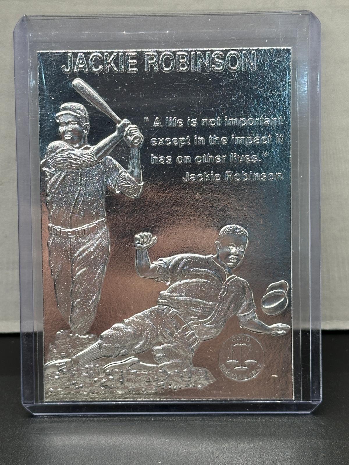 Jackie Robinson 50th Anniversary Silver Card Limited Edition Serial #4145