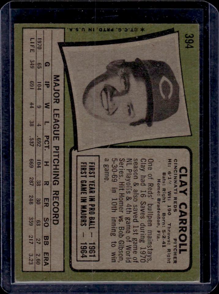 Clay Carroll 1971 Topps #394